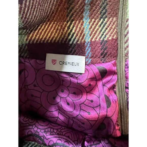 Cremieux Plaid Mini Skirt Belt Size 2 Wool Blend Academia Y2K Preppy - Picture 2 of 8